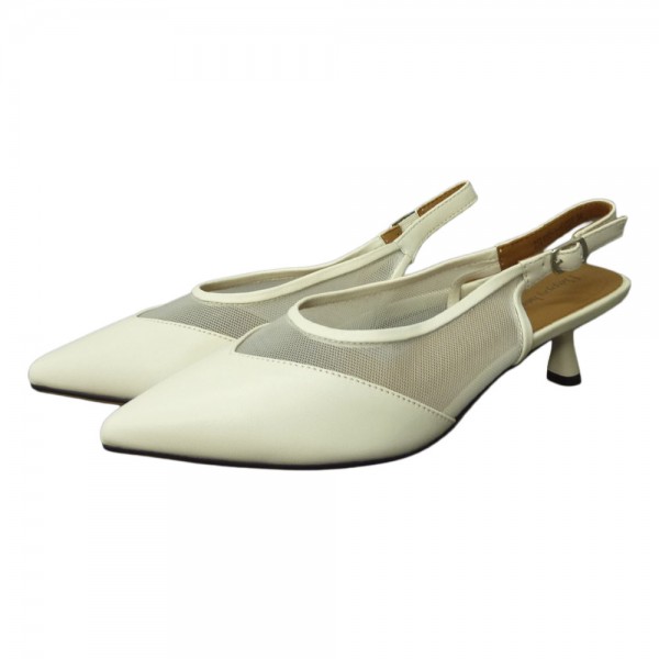 PANTOFI 25L650 ALB PIELE
