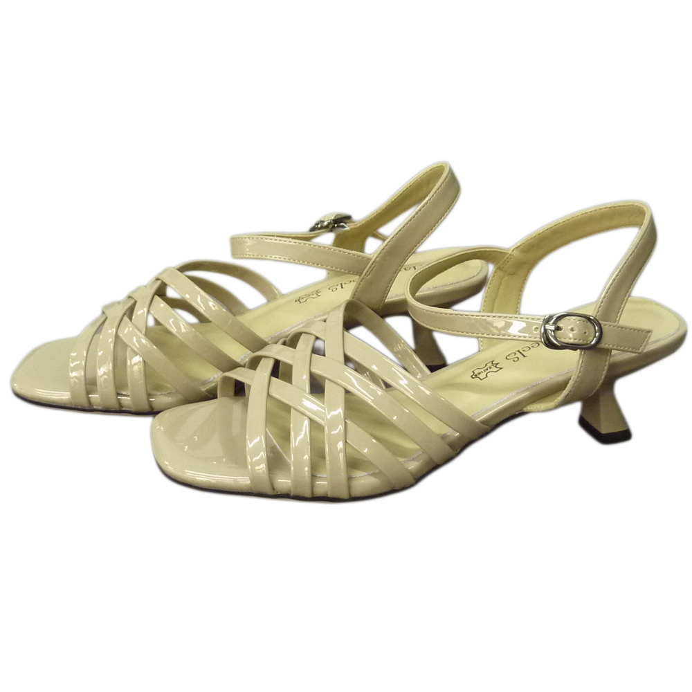 SANDALS 9255 BEIGE PATENT LEATHER