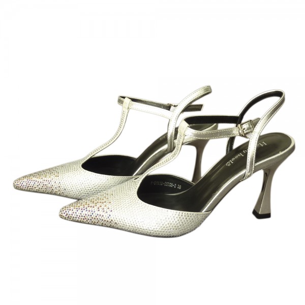 SANDALE D1619 ARGINTIU PIELE