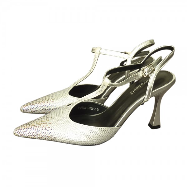 SANDALE D1619 ARGINTIU PIELE