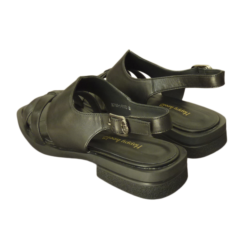 SANDALS HC7193 BLACK LEATHER