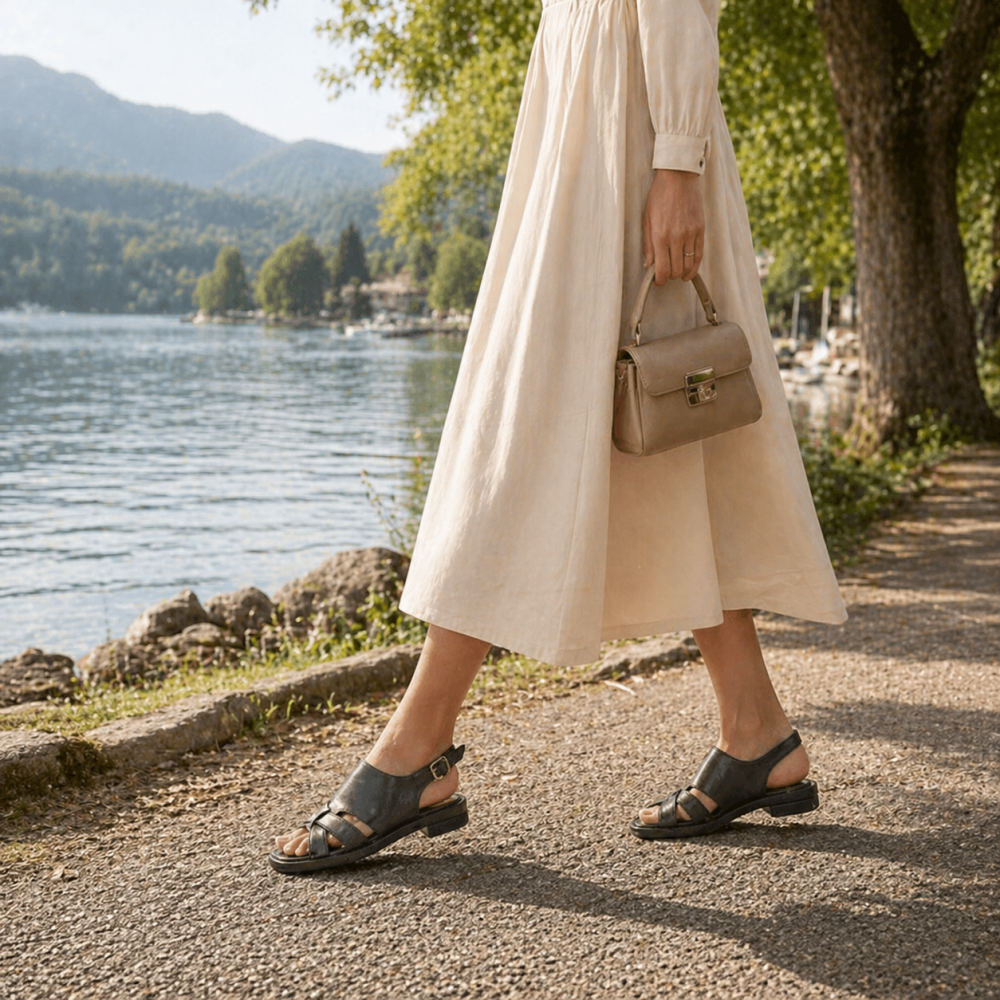 SANDALS HC7193 BLACK LEATHER