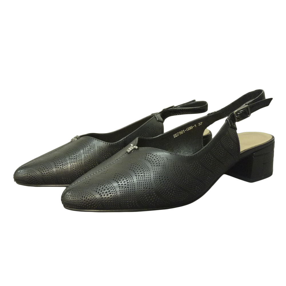 SANDALS HD7501 BLACK LEATHER