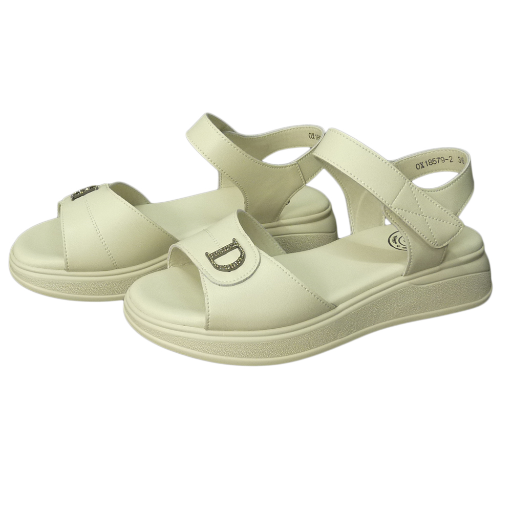 SANDALS OX18579 IVORY LEATHER