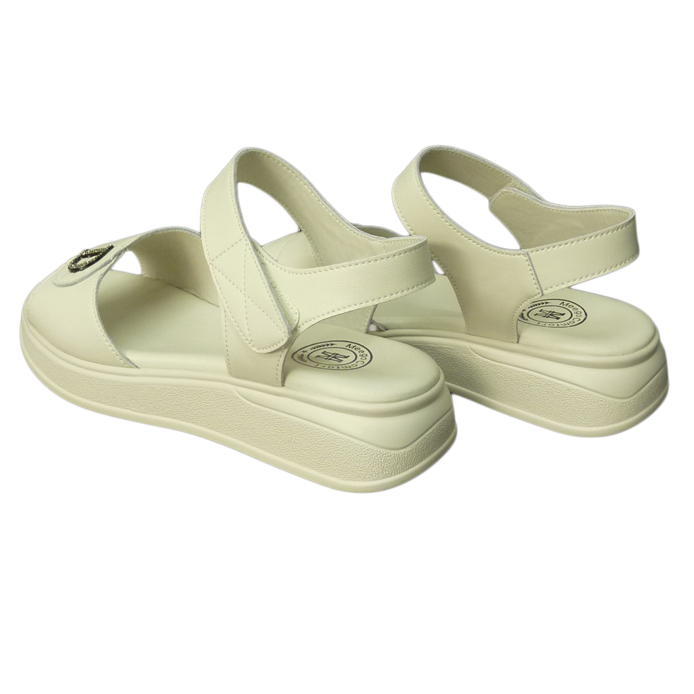 SANDALS OX18579 IVORY LEATHER