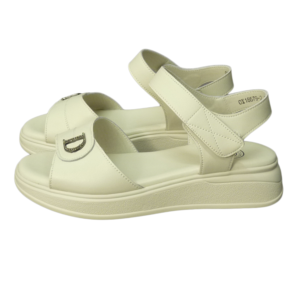 SANDALS OX18579 IVORY LEATHER