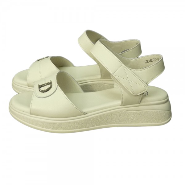 SANDALS OX18579 IVORY LEATHER
