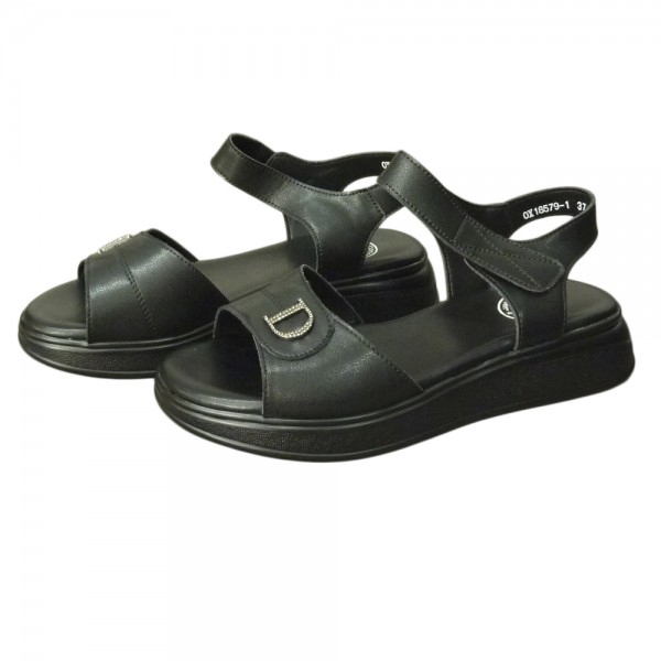 SANDALE OX18579 NEGRU PIELE