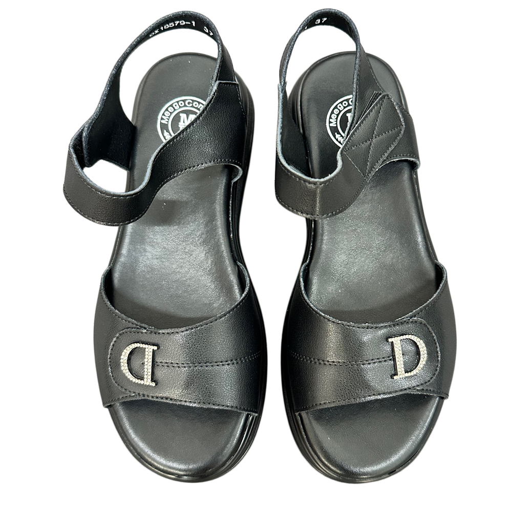 SANDALS OX18579 BLACK LEATHER
