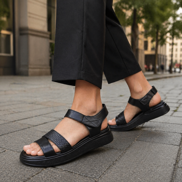 SANDALS OX22836 BLACK LEATHER