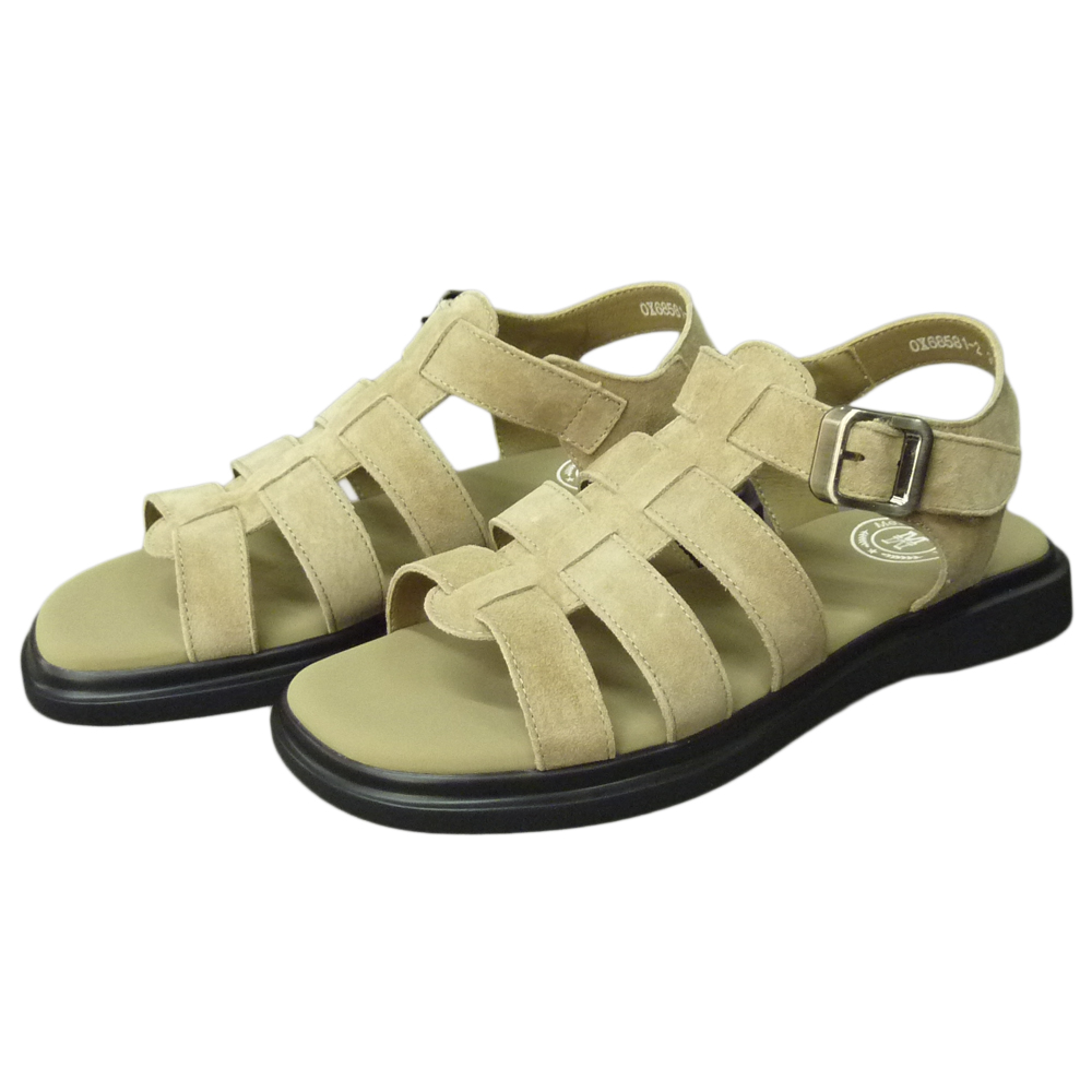 SANDALS OX68581 BEIGE SUEDE LEATHER