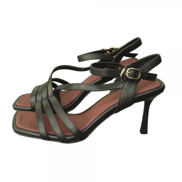 SANDALE P110-885 NEGRU PIELE