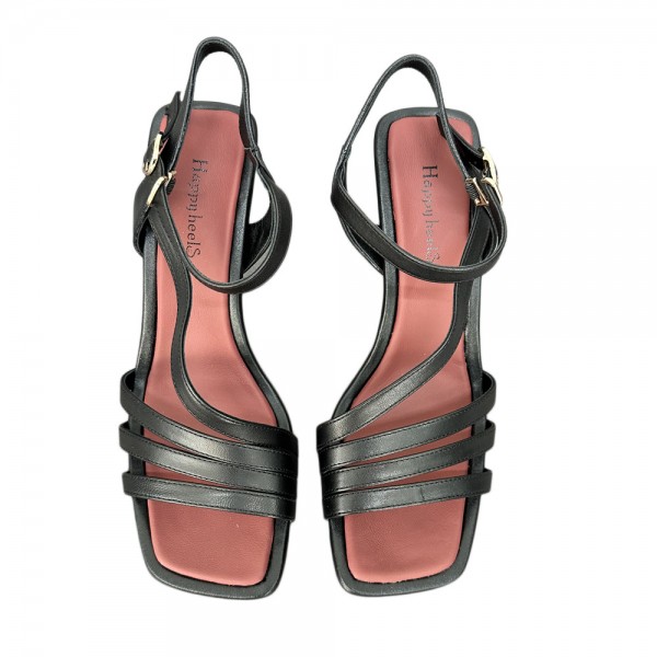 SANDALE P110-885 NEGRU PIELE