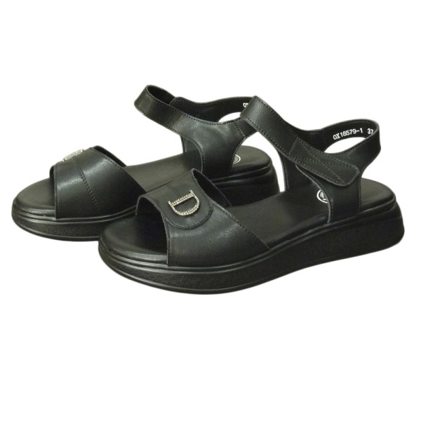 SANDALE OX18579 NEGRU PIELE