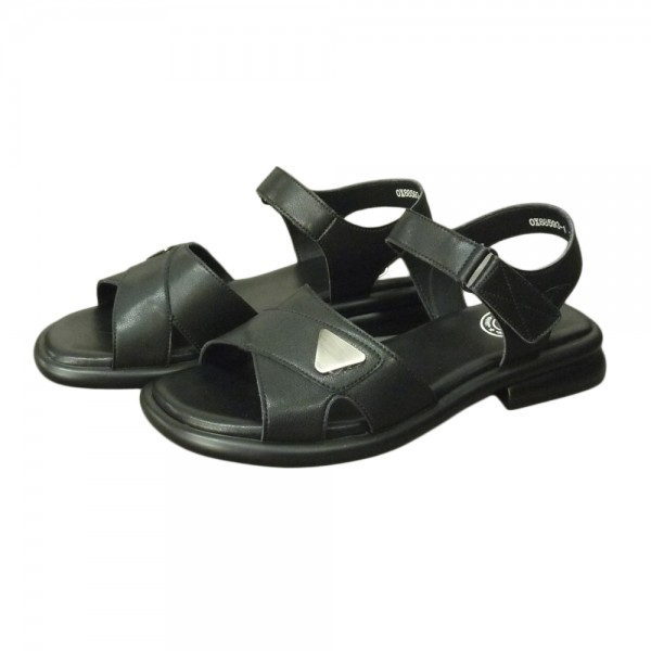 SANDALS OX88593 BLACK LEATHER