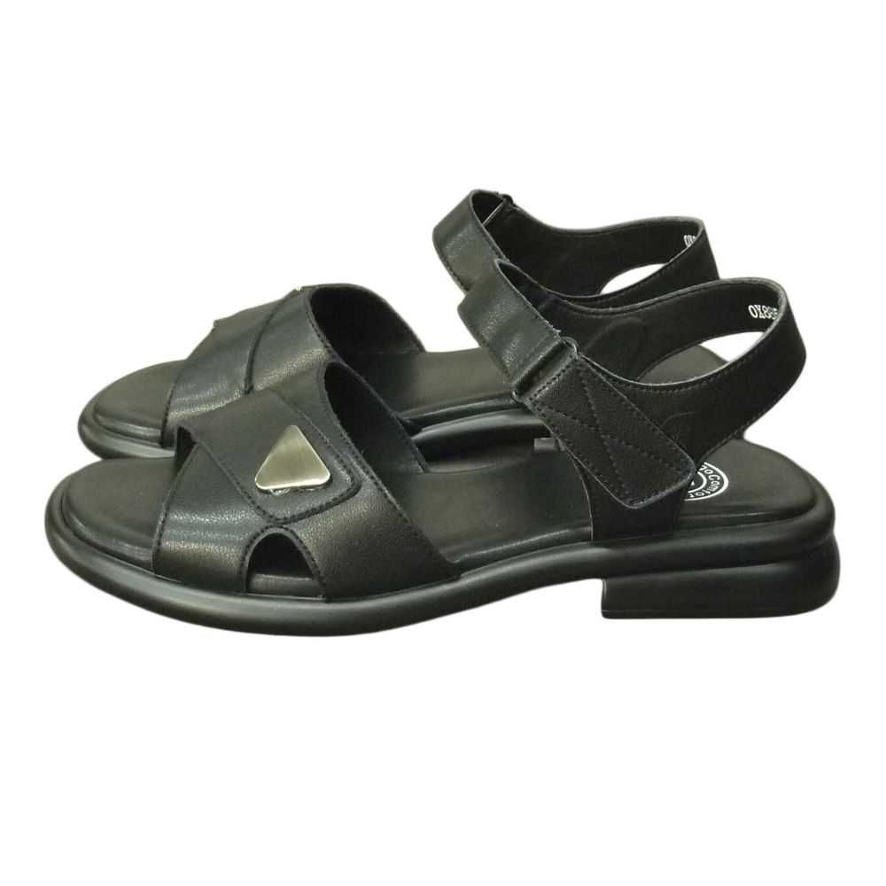 SANDALE OX88593 NEGRU PIELE