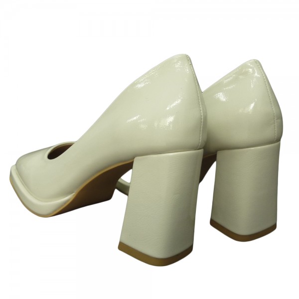 HIGH HEELS 9167 IVORY PATENT LEATHER