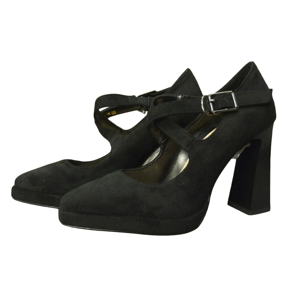 HIGH HEELS D616 BLACK SUEDE LEATHER