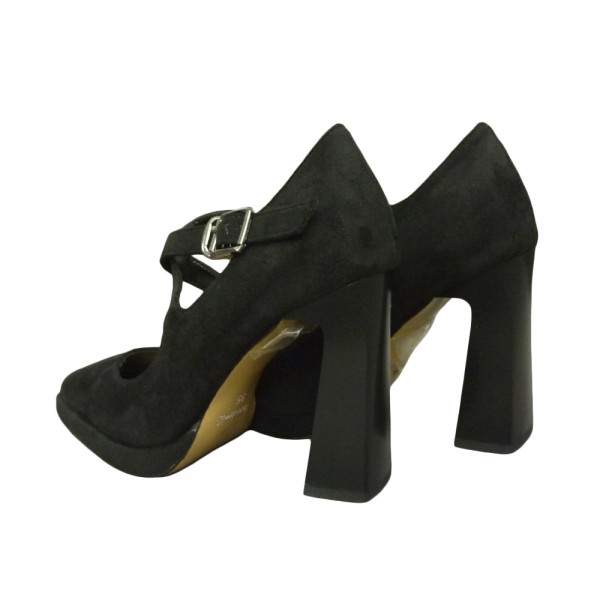 HIGH HEELS D616 BLACK SUEDE LEATHER