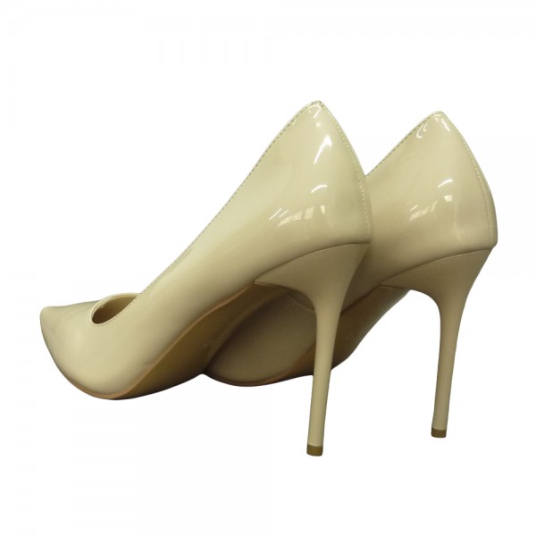 HIGH HEELS F3475 BEIGE PATENT LEATHER