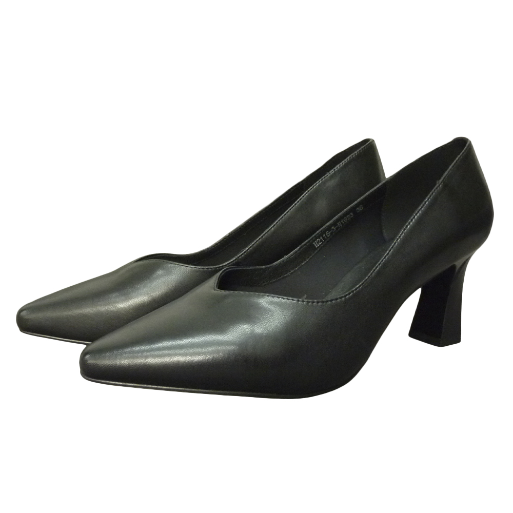 HIGH HEELS H2116 BLACK LEATHER