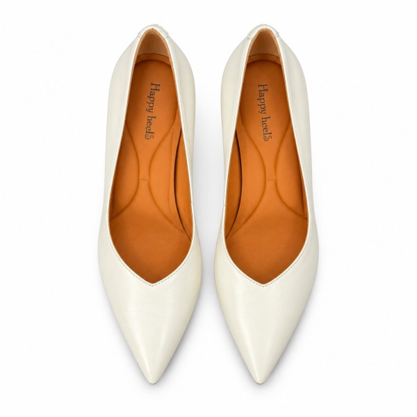 HIGH HEELS S1583-73 IVORY LEATHER