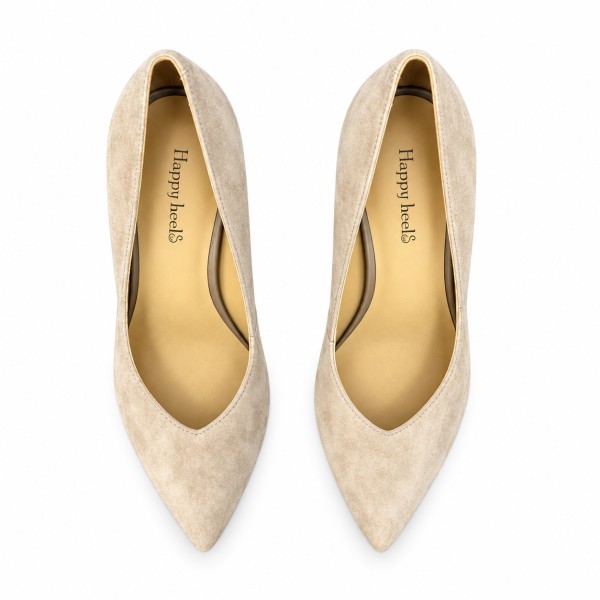 HIGH HEELS S909 BEIGE SUEDE LEATHER