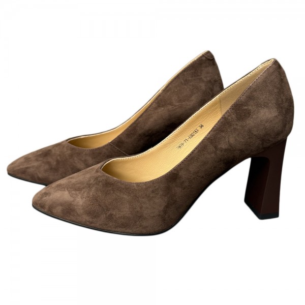 HIGH HEELS S909 BROWN SUEDE LEATHER