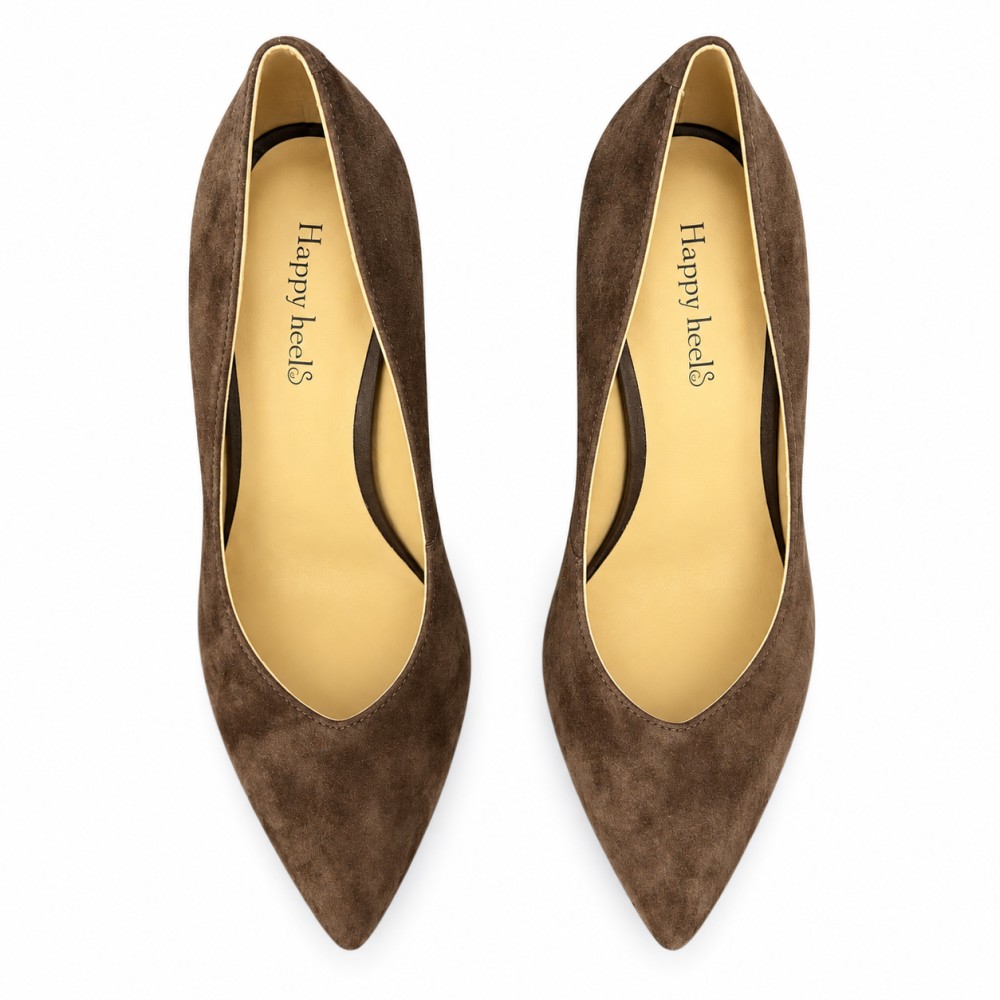 HIGH HEELS S909 BROWN SUEDE LEATHER