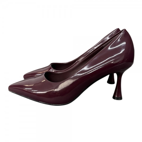 HIGH HEELS W115-H7953 BURGUNDY PATENT LEATHER